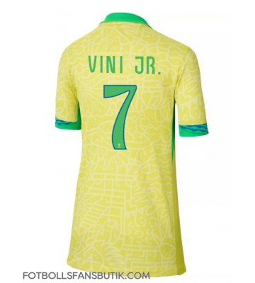 Brasilien Vinicius Junior #7 Replika Hemmatröja Damer Copa America 2024 Kortärmad